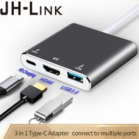 jh link adapter 3 in 1 type c to hdmi usb 3 0 multiport converter hub for laptop male female for office pc notebook projector
