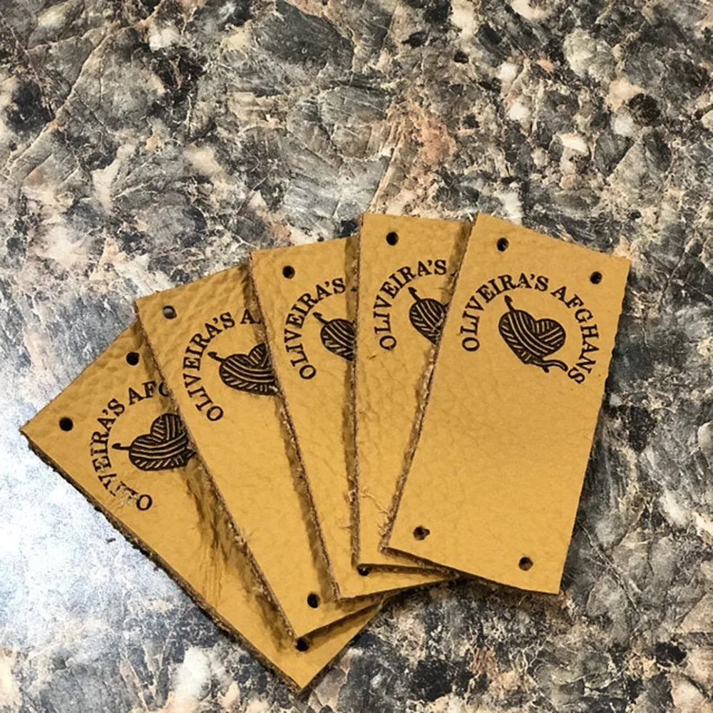 

Personalize Leather Labels For Knitted Items,Leather labels for knitted and crocheted items,leather tags for crochet