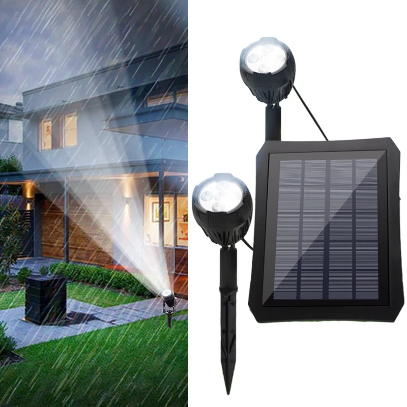 

T-SUNRISE Solar Powered Spotlight Warm White Lights Solar Panel Outdoor Lighting Landscape Garden Tree Separately Lawn Lamp