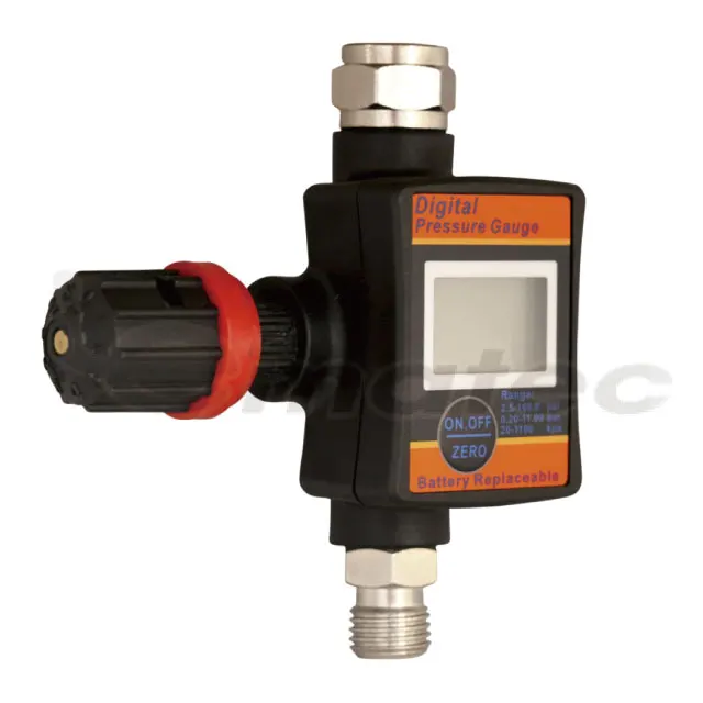 Регулятор воздушного клапана 1/4 дюйма с цифровым манометром для распылителей и