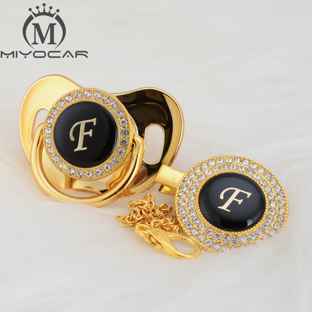 Набор красивых зажимов для соски и миокар с именем инициалами буквами F