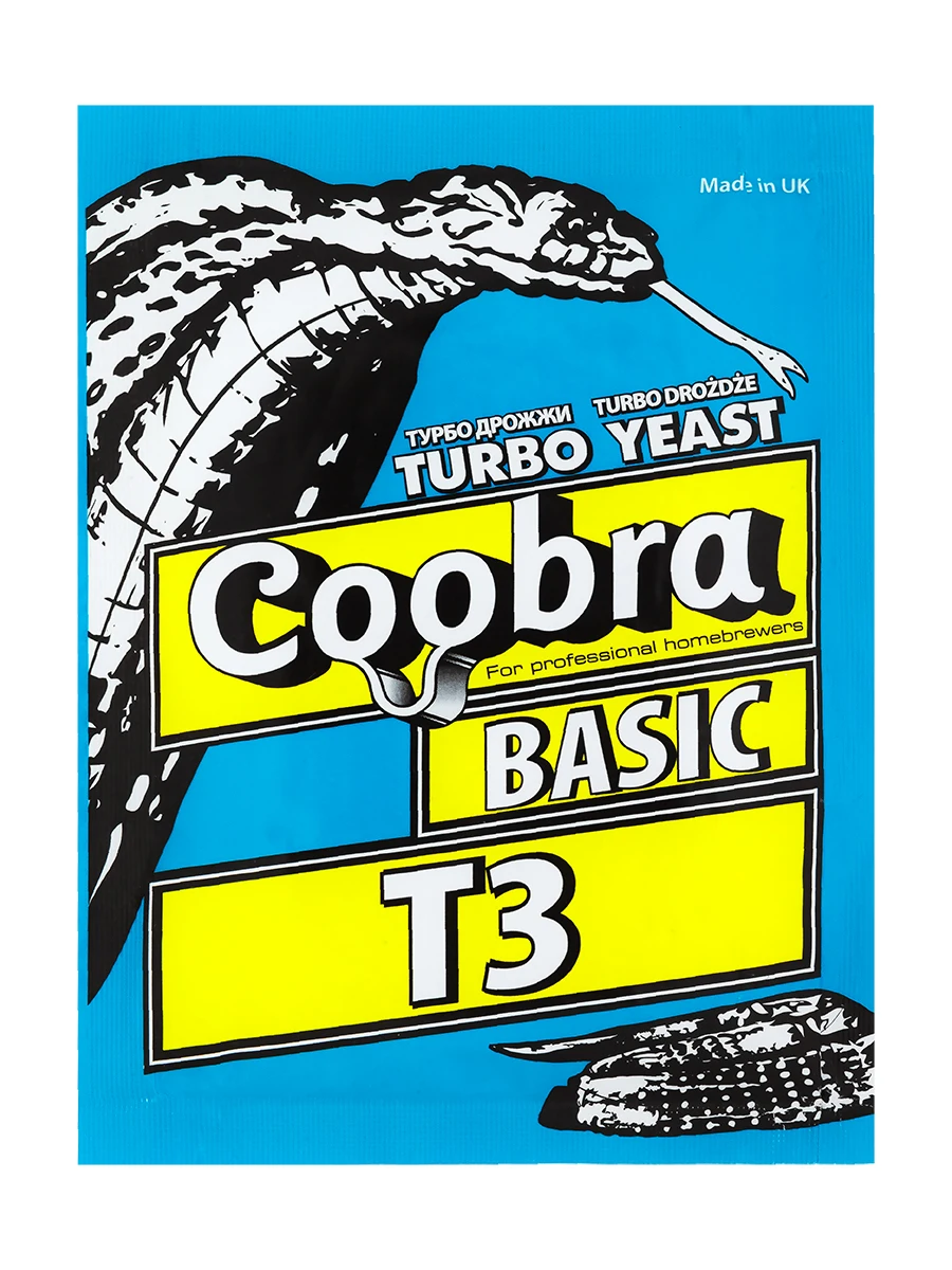 Дрожжи спиртовые для самогона сахарная брага Кобра Coobra Basic T3 90 гр (3 пачки в
