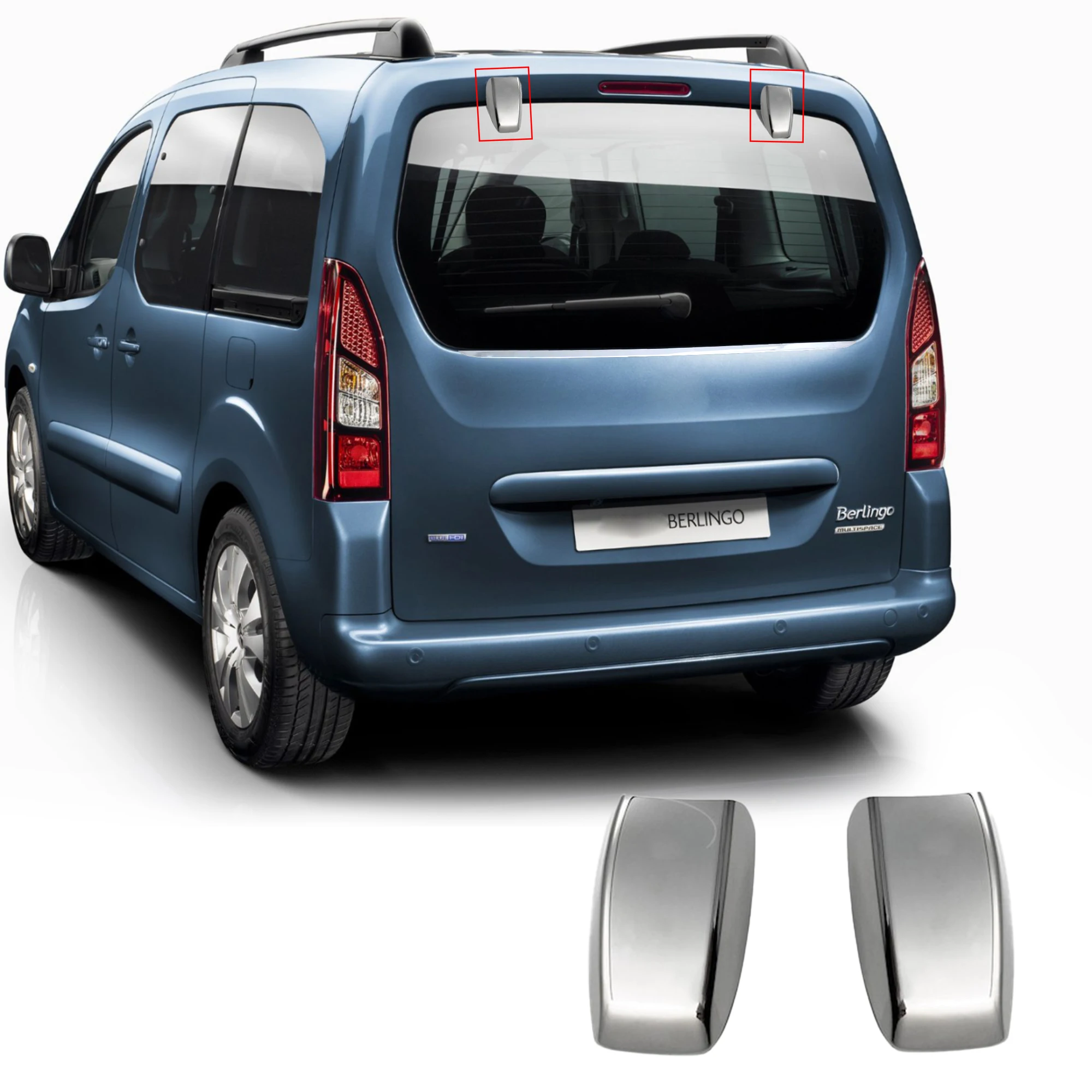 

Citroen Berlingo 2019- Chrome Rear Trunk Windows Hinge Cover 2 Pcs WN Inox WN-0185