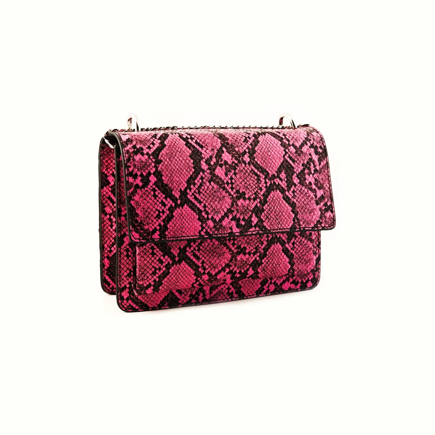 

ECRİN BAG Women Burgundy Python Hand Shoulder Long Gold Plated Chain Handle Bag