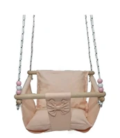 baby canvas swing chair hanging wood children kindergarten toy outside indoor small basket beige swinging rocking chair baby toy