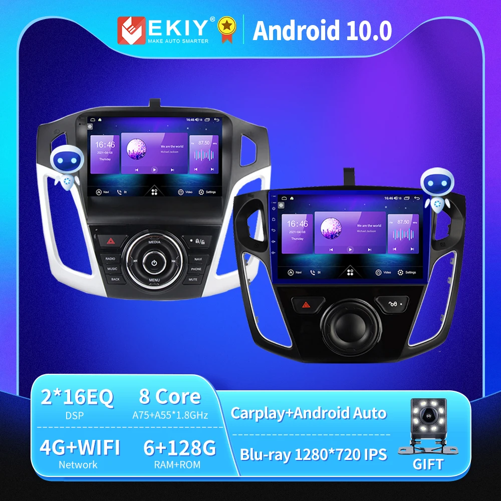 

EKIY 6 128G 8-ядерный Авторадио Android 10 для Ford Focus 3 2011-2019 автомобильное радио мультимедиа Blu-Ray IPS навигация GPS no 2 din DVD автомагнитола 2дин андройд Ауди...