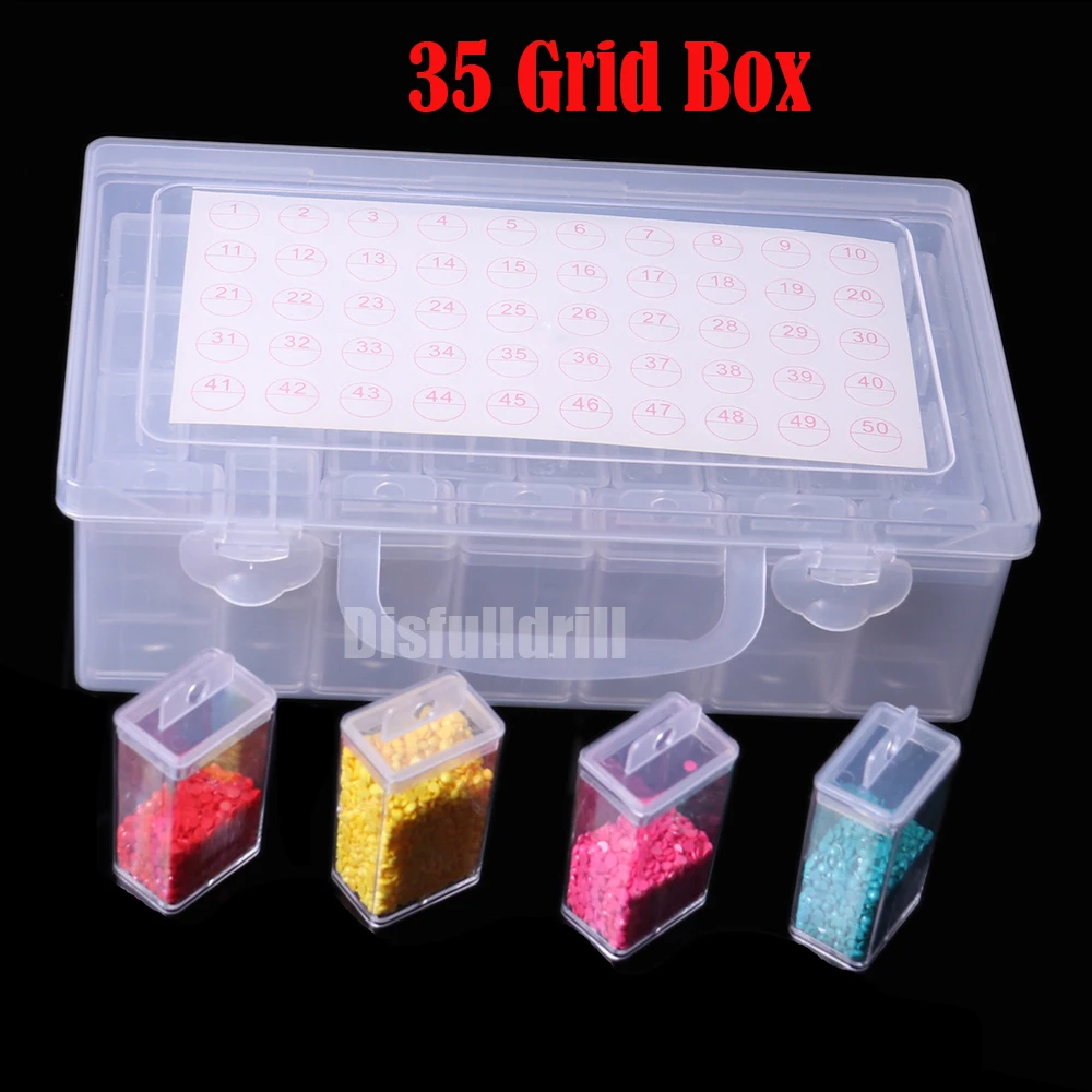 

NEW 35 hook up Bottles diamond painting storage box, portable bead storage box 70/105pcs container diamond painting accessories