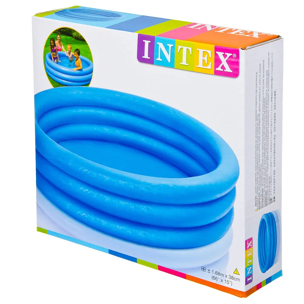 Бассейн надувной детский INTEX &quotКРИСТАЛЛ&quot 168х38 см голубой | Спорт и развлечения