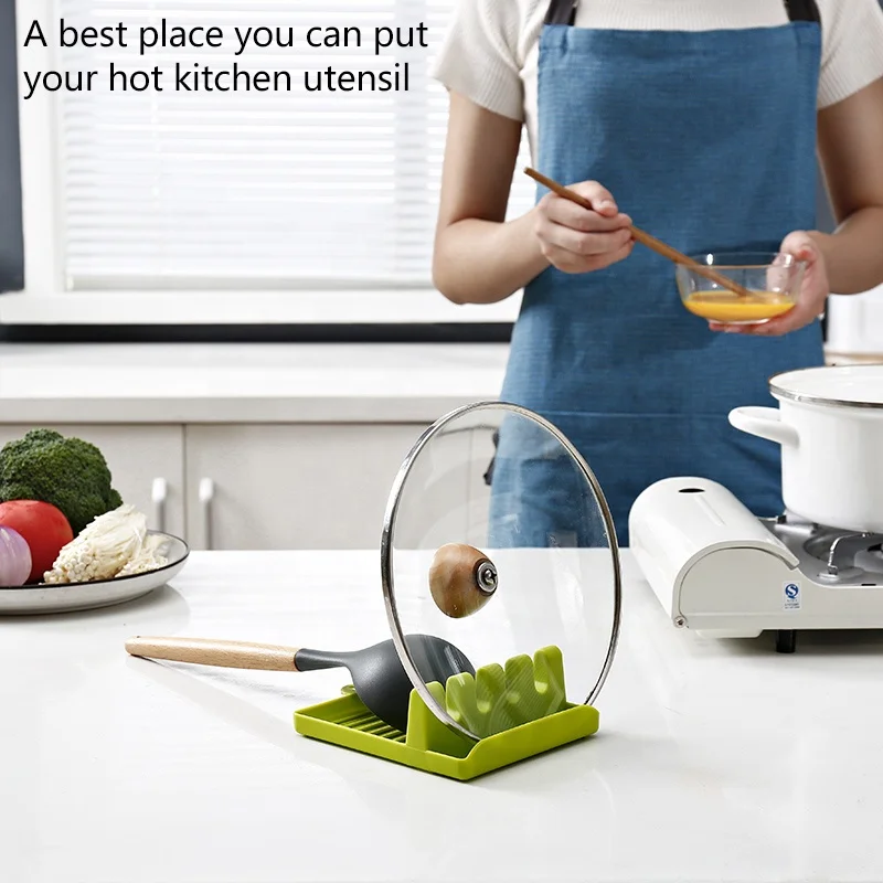 

CNCF Store Fork Spatula Rack Shelf Organizer Plastic Rest Chopsticks Holder Non-slip Pad Kitchen Utensil