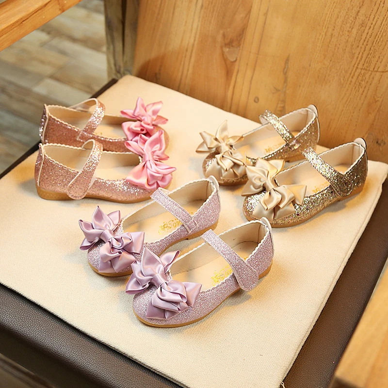 

Детская обувь, танцевальная обувь, новая детская обувь принцессы, обувь для девочек, обувь на плоской подошве из яркой кожи с бантом, сандали...