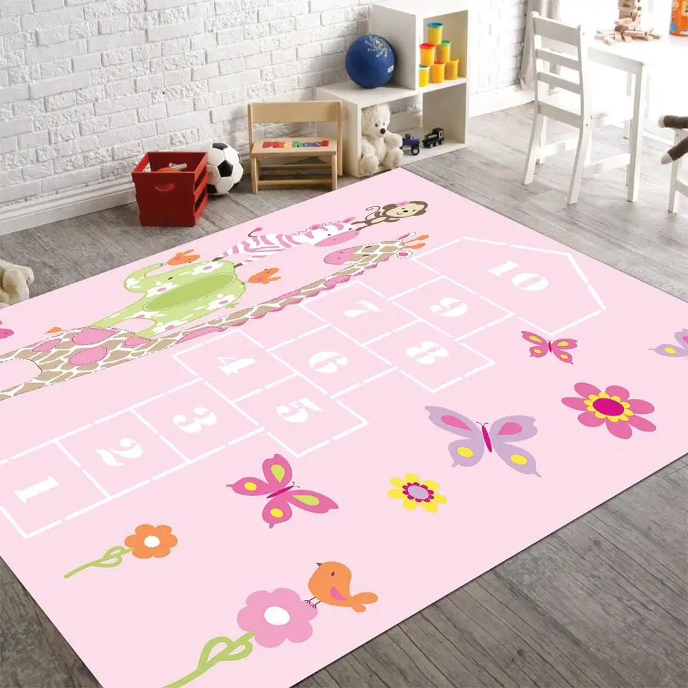 

Animal And Hopscotch 2 Non Slip Floor Carpet, Teen's Carpet