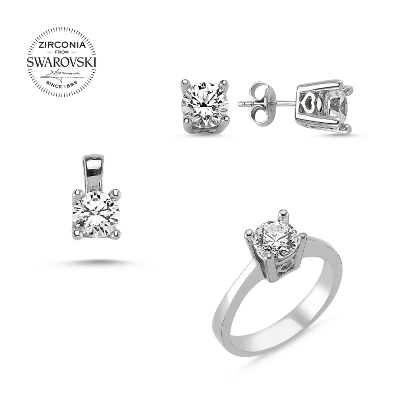 

Серебряный 925 пробы циркониевый кубический циркониевый солитер Swarovski
