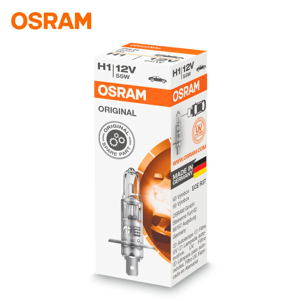 Автомобильные галогенные лампы Osram ORIGINAL H1 H7 H4 H8 HB3 HB4 H11 HIR2 64150 64193 64210 64211 9005 9006 9012 |