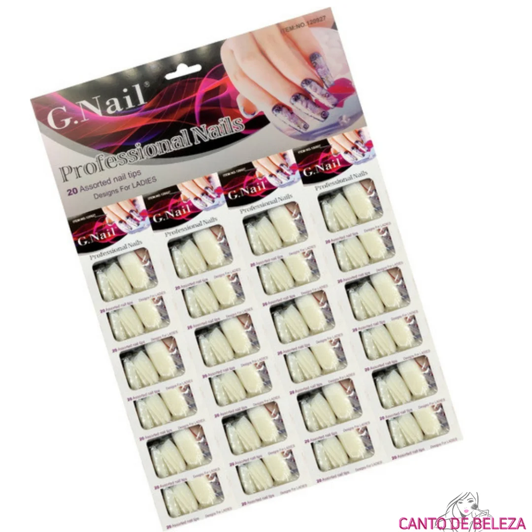 

24 Pack Assorted Packs Professional Tips for Acrigel Nails Elongation Gel straight Smile Natural Color-61960