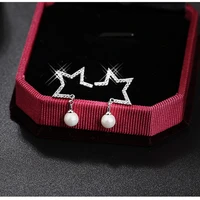 new fashion moon stars tassel drop earrings for women shiny rhinestone butterfly asymmetric dangle earring party jewelry gifts