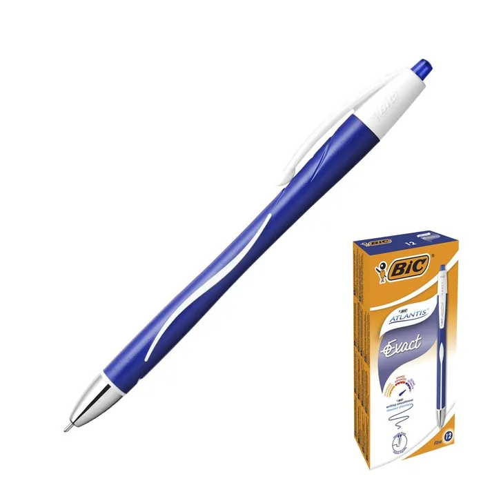Ballpoint pen automatic ink blue 0.7mm exquisite letter rubber stop Bic Atlantis exact | Pens
