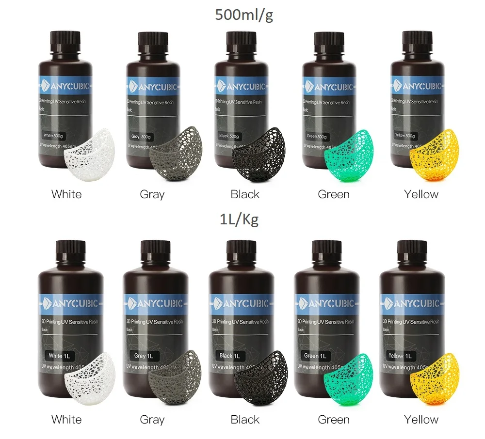 ANYCUBIC Photon 405nm UV Resin for Photon 3D Printer LCD UV Sensitive Resin 500g/1kg Liquid Printing Material Photosensitive