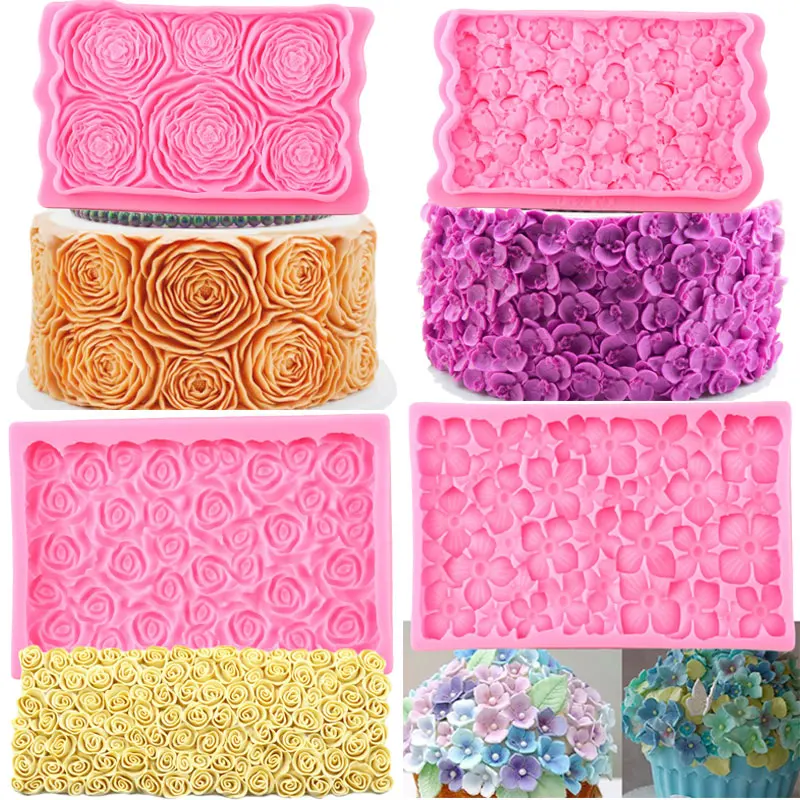 

Flower Silicone Mold Lace Cake Border Fondant Molds DIY Wedding Cake Decorating Tools Candy Resin Clay Chocolate Gumpaste Mould