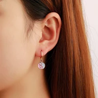 4colors new creative gossip yin yang tai chi hit color round drop metal hoop earrings for women girls party jewelry accessories