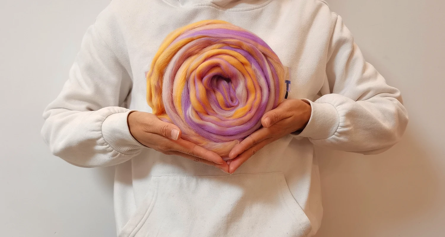 Смеска шерсти шерсть ровинг 50 г Мериносовая смешанные покрашенного вручную