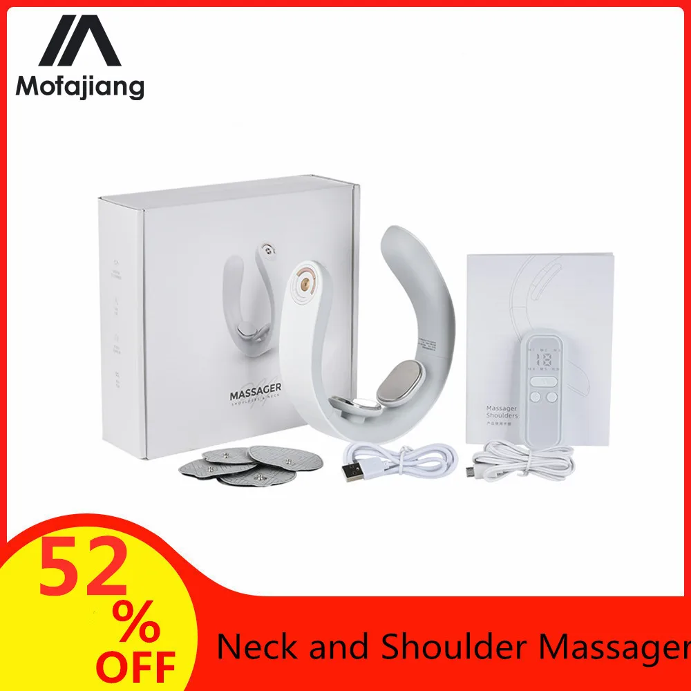 

Smart Electric Neck and Shoulder Massager Portable Pulse Neck Massager Rechargeable USB Cervical Traction Therapy Health Care