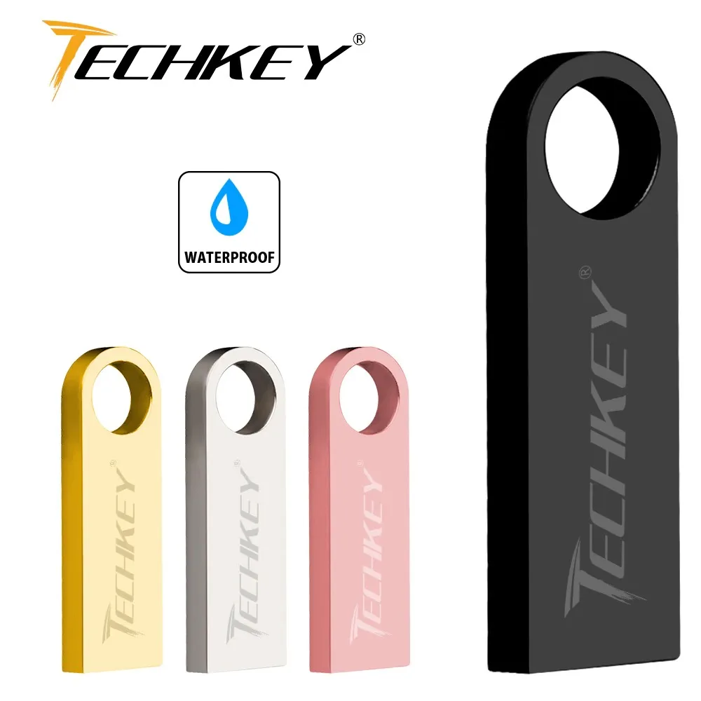 USB-флеш-накопитель TECHKEY 64 ГБ 32 16 8 4 Гб водонепроницаемый накопитель USB 2 0