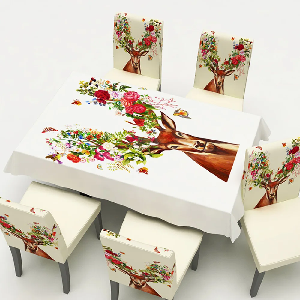 

2021 Christmas Dining Chair Cover For Home Kitchen Hotel Wedding Chair Cover Elastic Kitchen Chairs Slipcover Case Home Decor