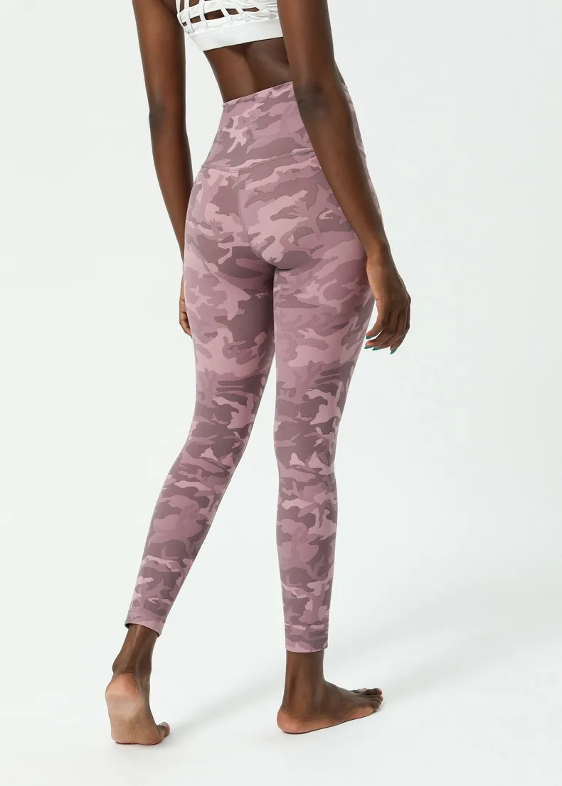 Women New Camou Yoga Leggings High Waist Tummy control Gym Pants Printed Fitness Leggins Quick Dry Sports Trousers Running Pants