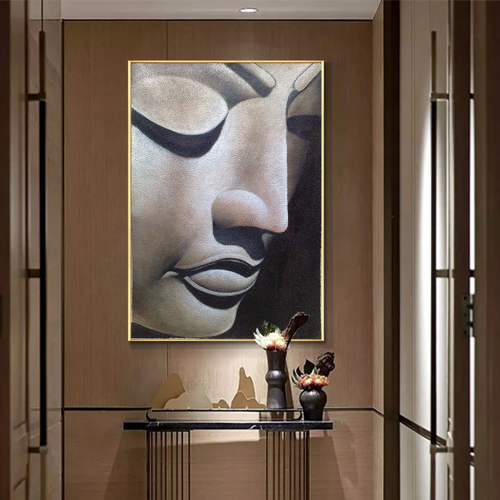 Абстрактная картина с изображением Будды 100% ручная роспись маслом на холсте