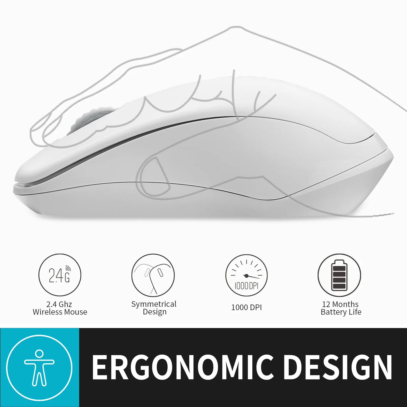 Мышь Компьютерная RAPOO 1680 Беспроводная Бесшумная эргономичная 2 4 г |