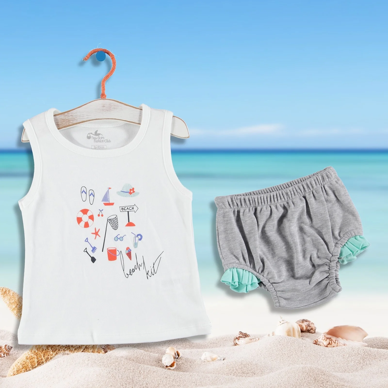Ebebek/Модная Клубная летняя футболка для маленьких девочек трусики| |