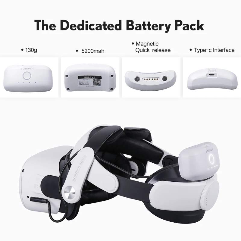 BOBOVR M2 Pro ремешок с батареей для Oculus Quest 2 VR гарнитура Halo ремень батарейный блок C2