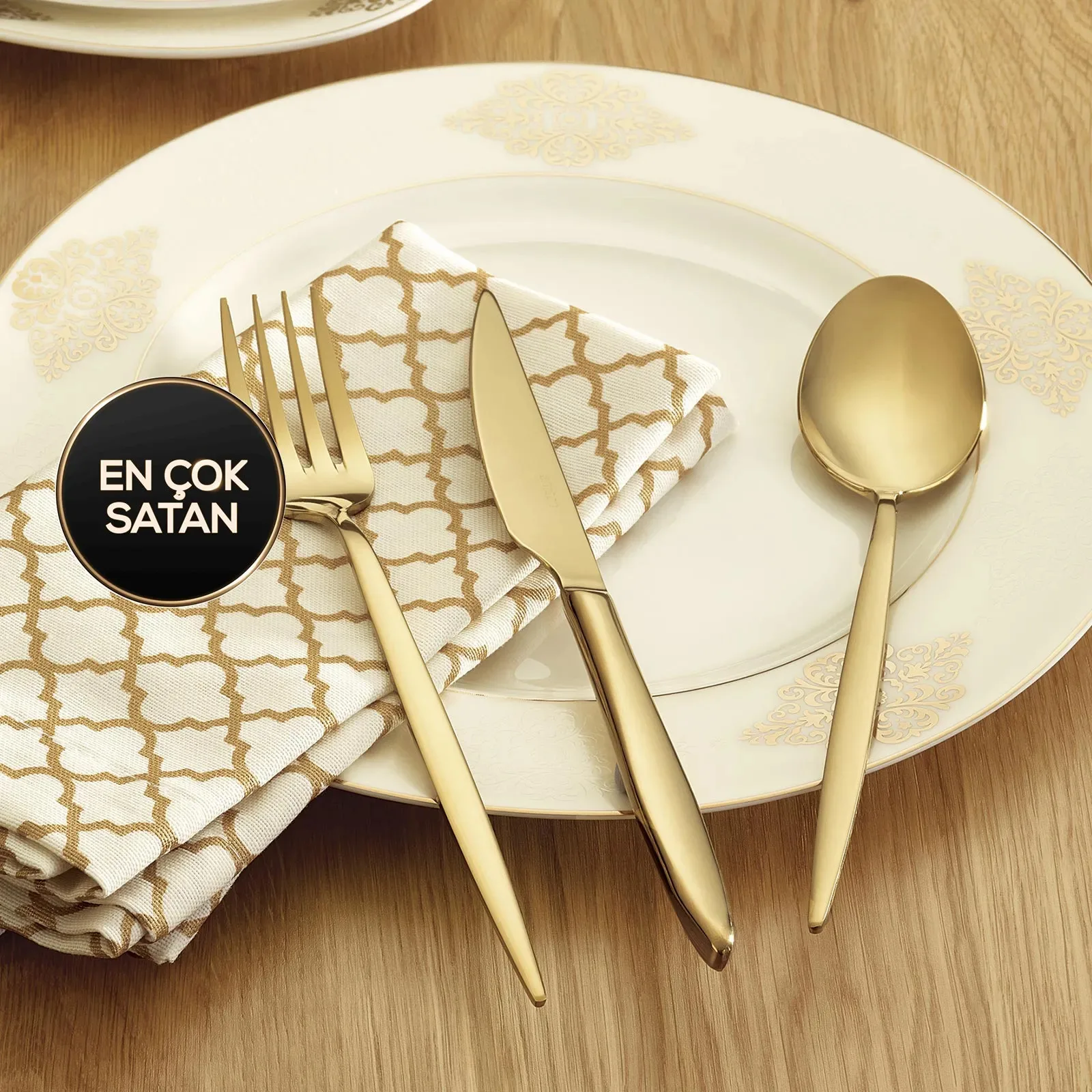 

Emsan Ay iş18 Parça Parlak Gold