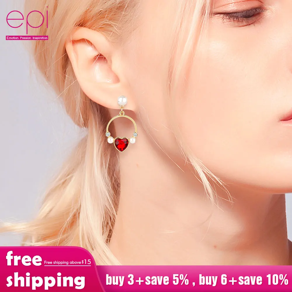 S925 серебро корейский дизайн хрустальные стразы в форме сердца любовь слеза