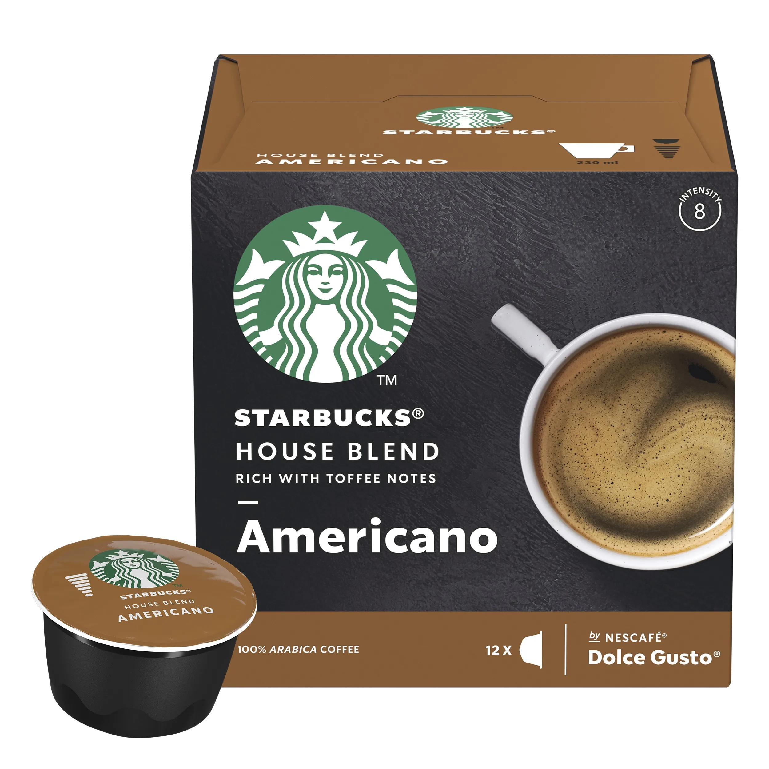 STARBUCKS House Blend кофе в капсулах для системы Nescafe Dolce Gusto 12 шт | Продукты