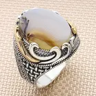 Мужское серебряное кольцо овальной формы, цвет бронзы