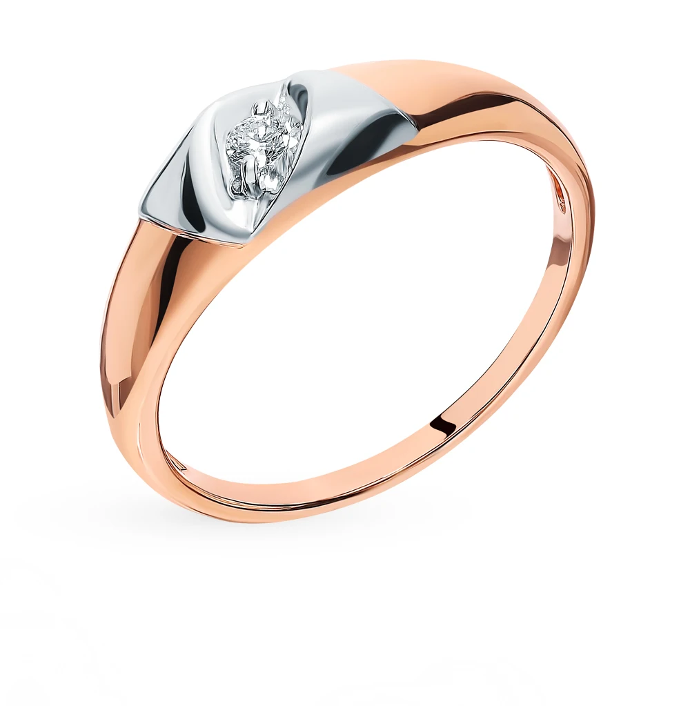 Золотое кольцо с бриллиантами SUNLIGHT проба 585|Кольца| |