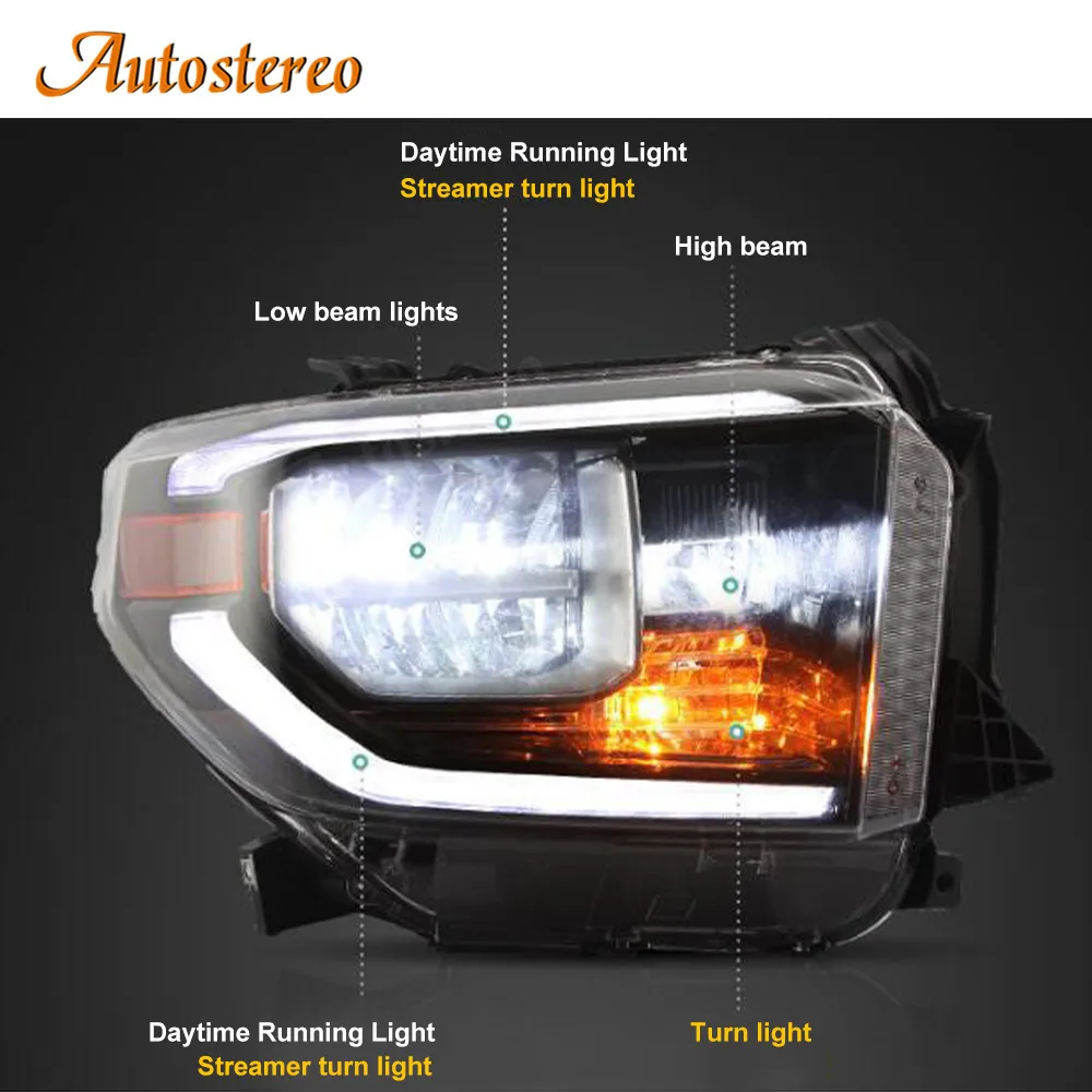 

Car Light For Toyota 14 Tundra Front Lamp High Quality lights LED Retrofit Assembly headlight Turn Signal Auto Accessories DRL