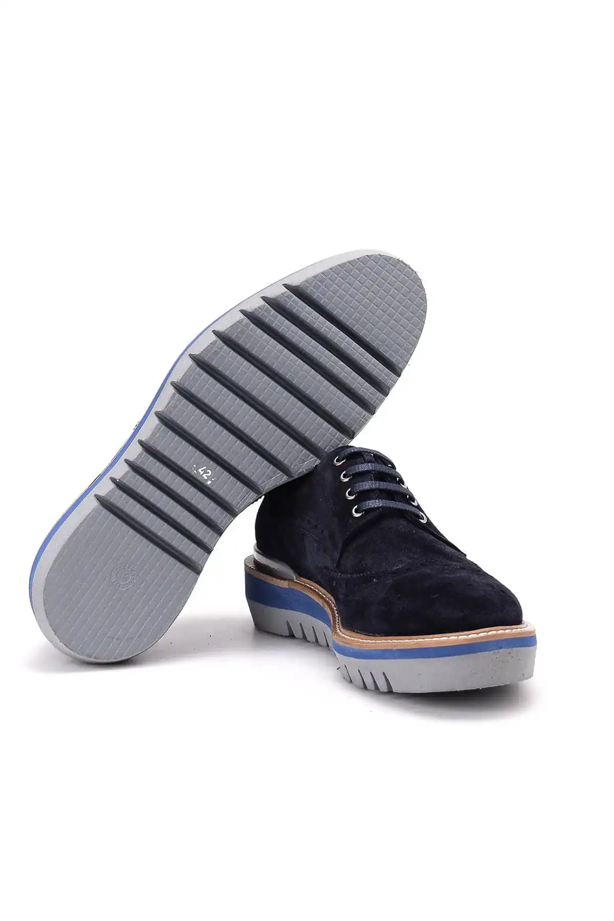 Derimod Genuine Leather Navy Blue Men 'S Shoes | Обувь