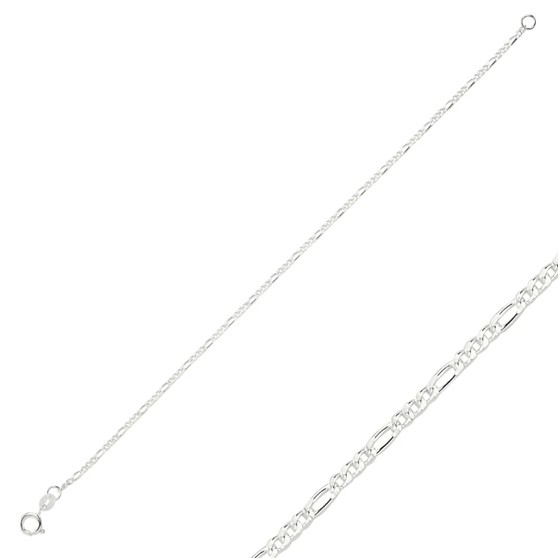 

Silver 925 Sterling 40 Micron Figaro Chain Bracelet