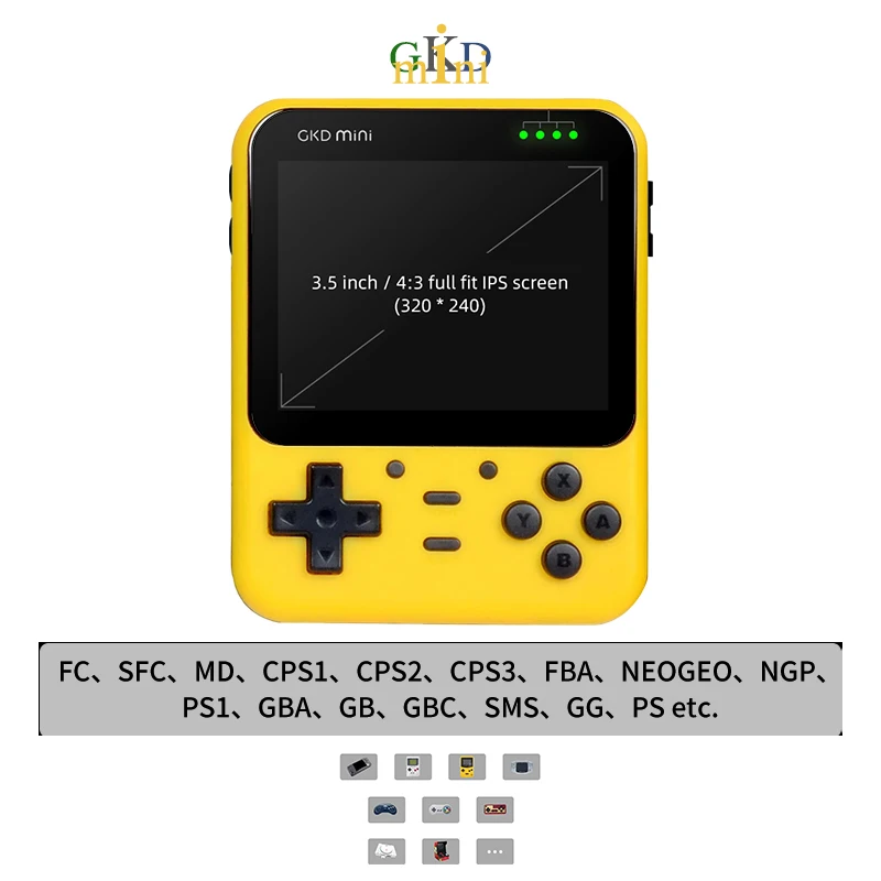 Powkiddy A66 GKD мини ретро консоль видео игровые консоли 3 5 IPS экран ZPG открытое исходное