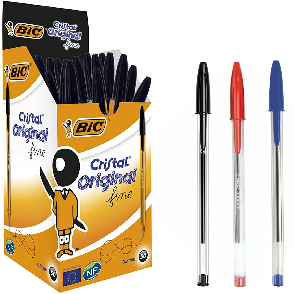 Шариковая ручка Bic среднего размера 50 шт. для школы офиса путешествий любого