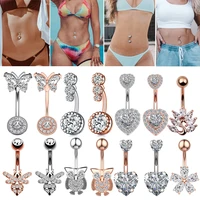 1pc 14g belly button ring navel nombril piercing surgical steel ear rings cz body piercing jewelry 10 mm bar for women piercing