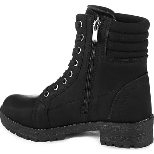 

Captain Junior Young Women Black Leather High-Heeled Boots Boots Winter Snow Boat Antibacterial Orthopedic Soft Light Flexible Base