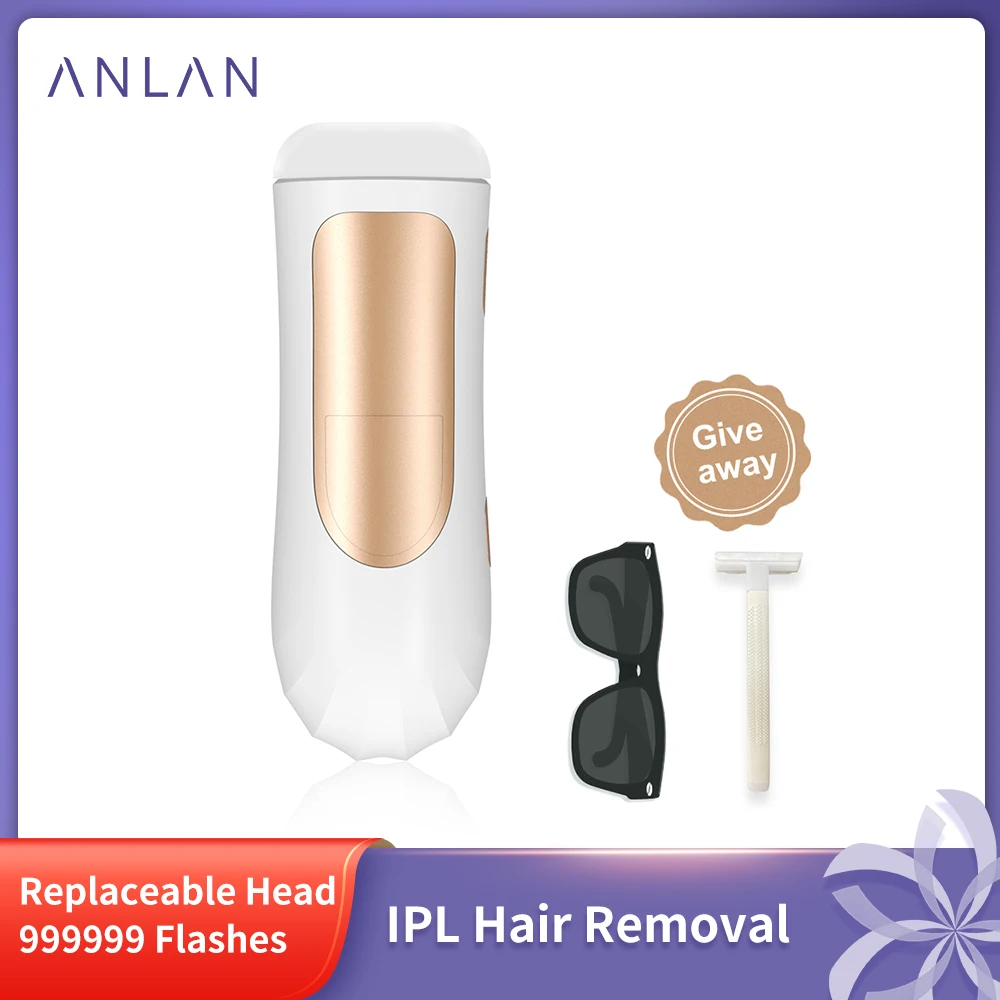 ANLAN IPL Hair Removal 999999 Flashes Replaceable Head IPLlaser Epilator Permanent Painless Whole Body Laser Hair Removal Device