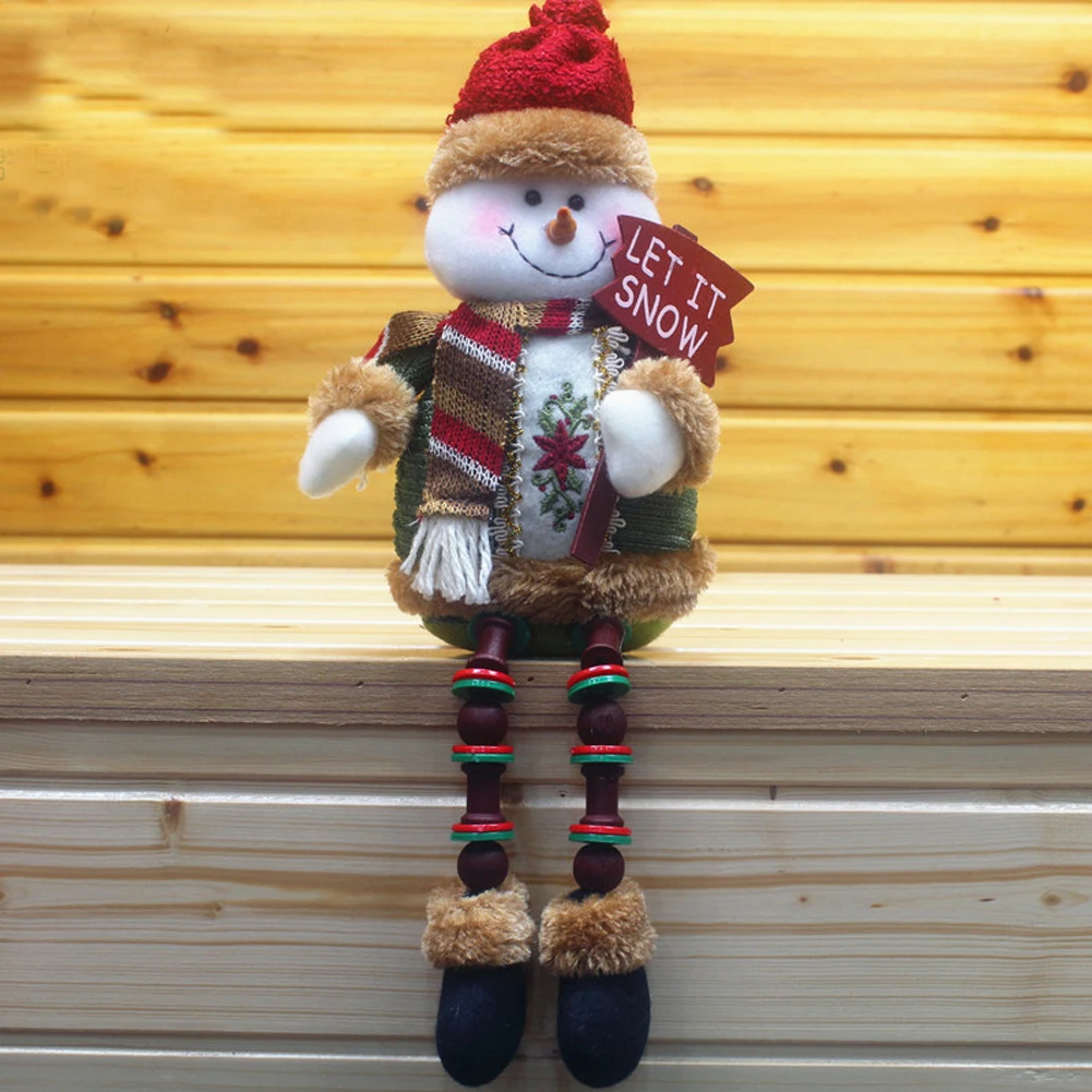Рождественские украшения плюшевые игрушки длинные ноги Санта Клаус Снеговик