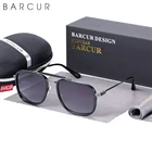 Солнцезащитные очки BARCUR в стиле стимпанк для мужчин и женщин, роскошные квадратные Поляризационные солнечные очки в стиле ретро с защитой UV400 для вождения