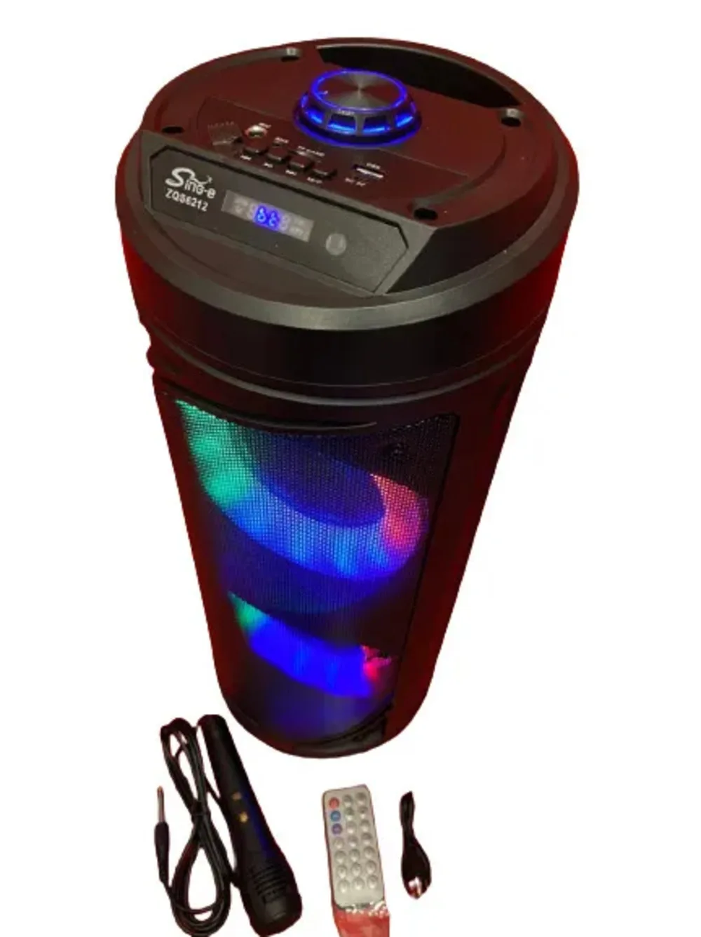 Portable wireless speaker 200 Watt with karaoke microphone Bluetooth system Light Music FM aux USB TF battery | Электроника