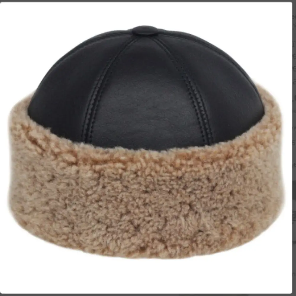 Round Warm Sheepskin Shearlin Leather Hat Sheepskin Hat Turkish Hat Anatolian Hat % Original lamb leather hat fur hat