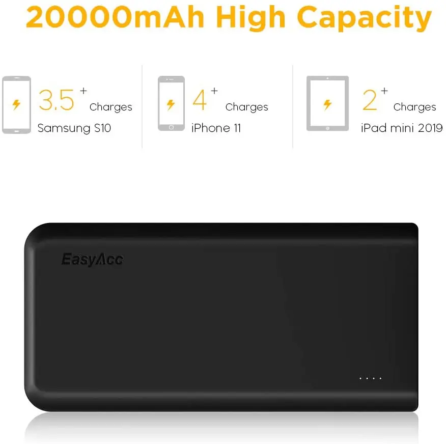 Портативное зарядное устройство EasyAcc 20000 мАч 4 а вход А умный выход Внешнее для
